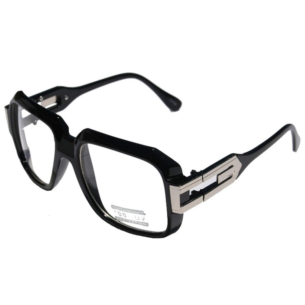 MEN’S GLOSSY BLACK & SILVER RETRO  GAZELLE Glasses